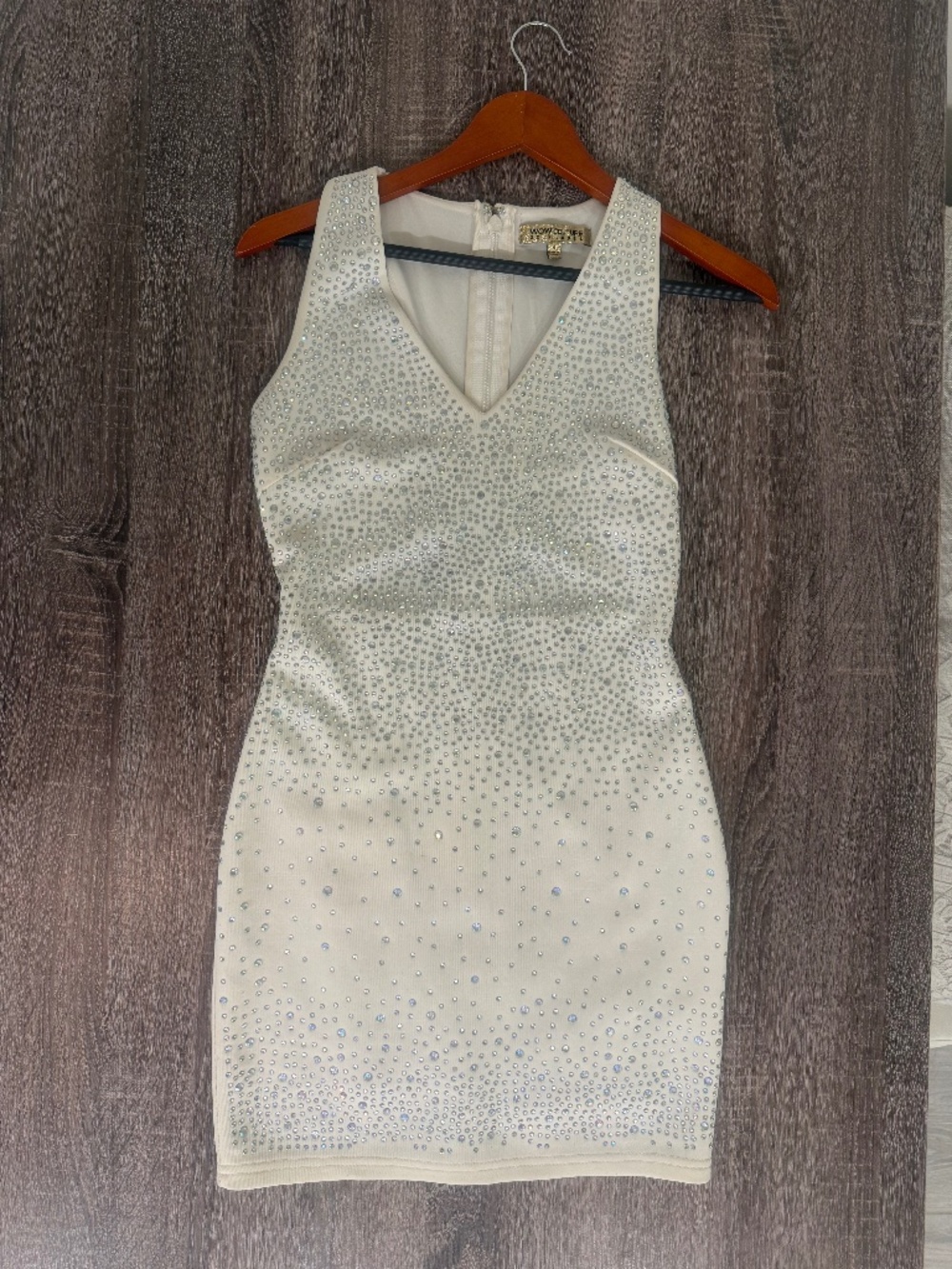 Wow Couture/ White sparkling mini dress with rhinestones size small/ petite/1001